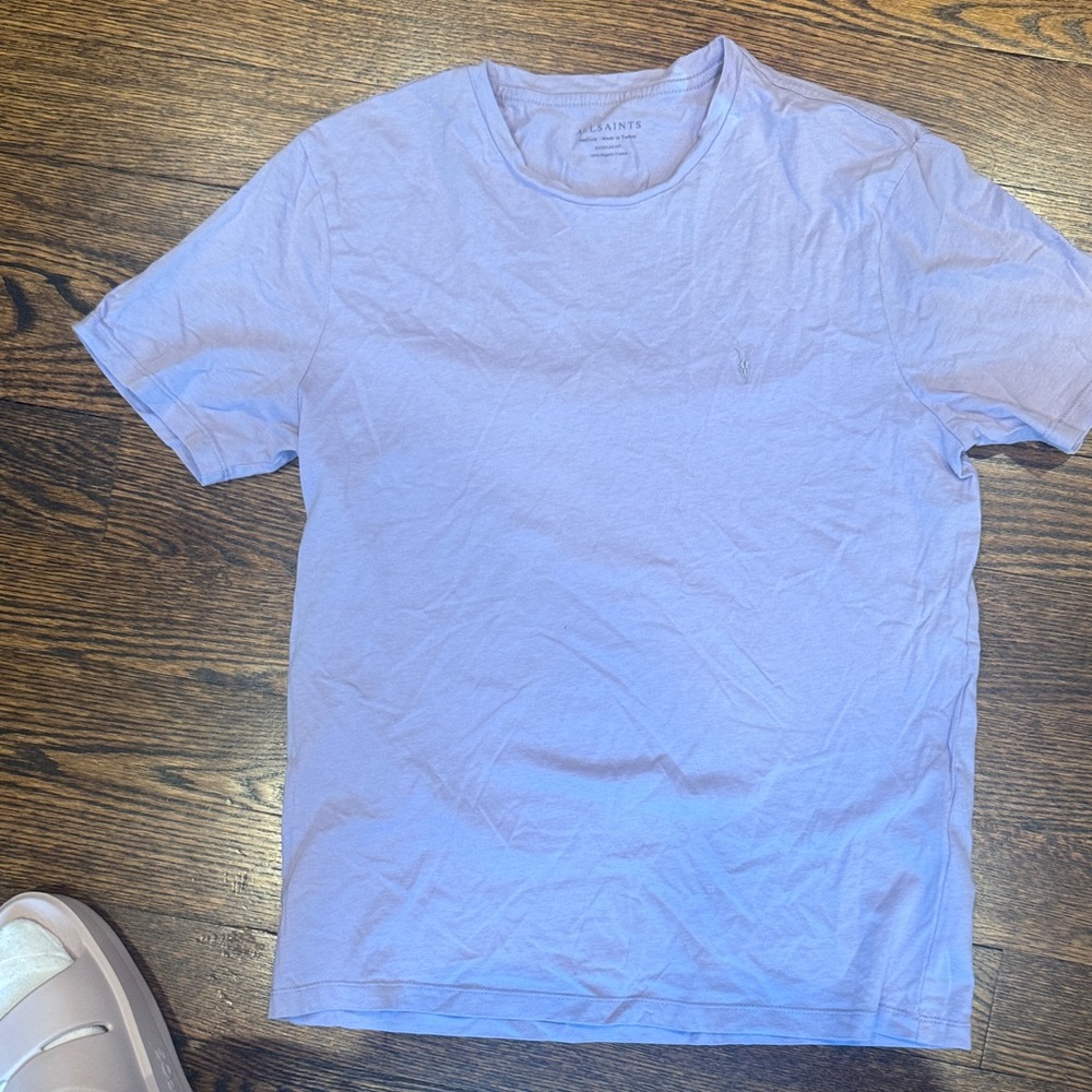 All Saints Men's light purple Short Sleeve Tee